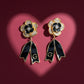 Noir Bloom Luxe Ribbon Drop Earrings jewellery product view 1