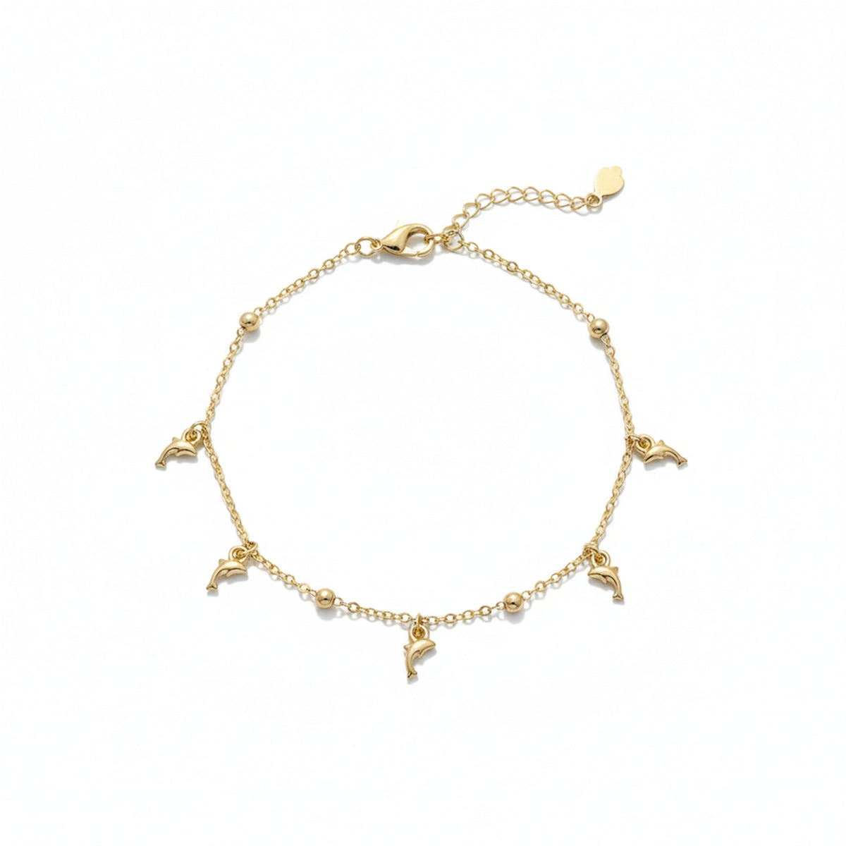 Premium Dolphin Charm Gold Anklet jewellery product view 5