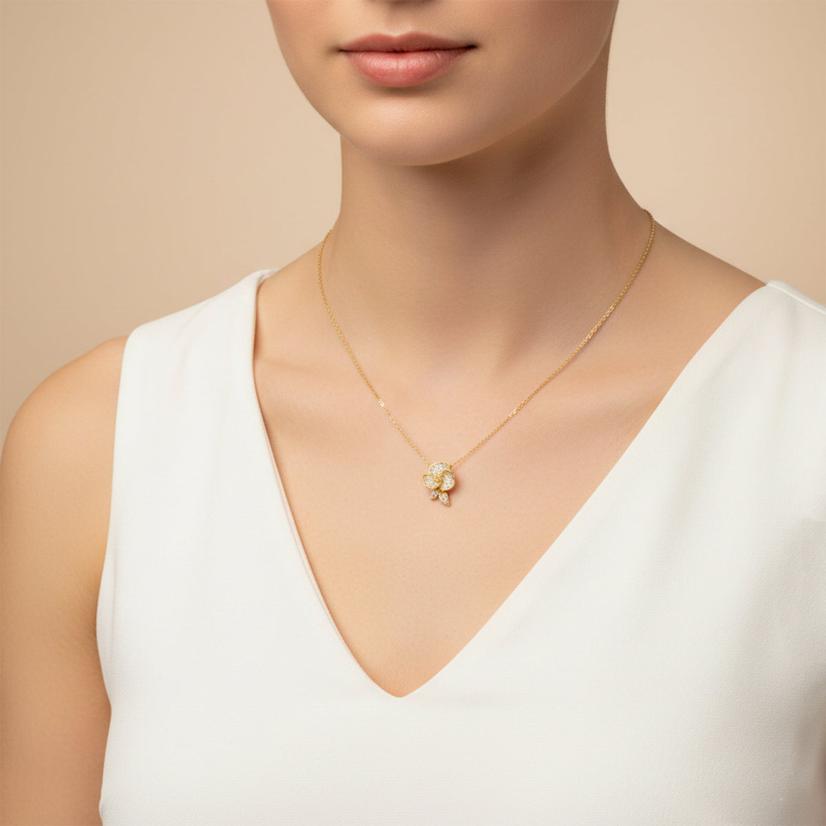 Celeste Bloom Diamond Pendant Necklace jewellery product view 4