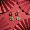 Luck Clover Gold Drop Earrings jewellery product view 1