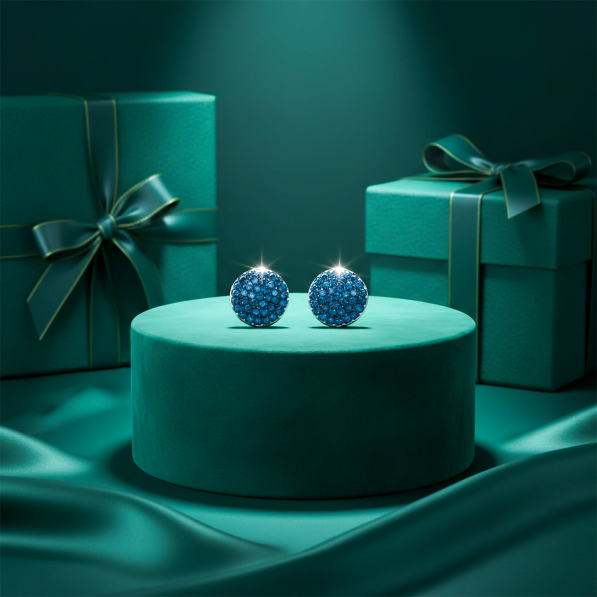 Sapphire Spark Pave Earrings jewellery product view 3