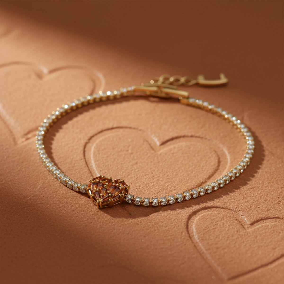Designer Heart Diamond Tennis Bracelet jewellery product view 5
