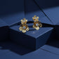 Golden Flower Crystal Studs Earrings jewellery product view 5