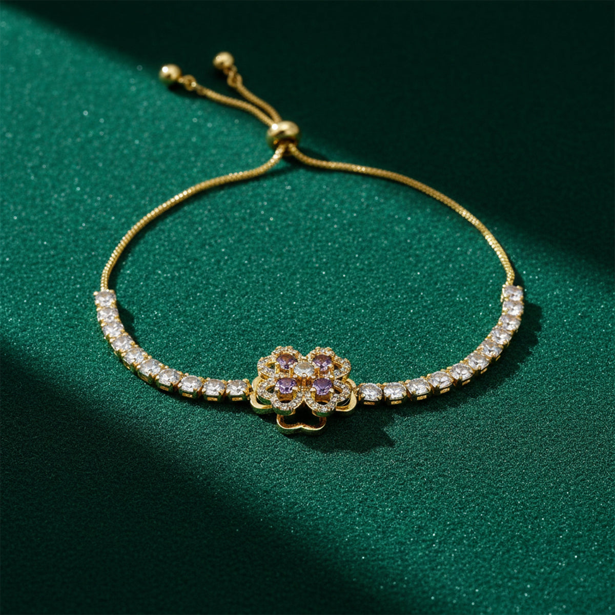 Violet Blossom Diamond Bracelet jewellery product view 5