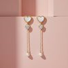 Ivory Luxe Heart Pearl Drop Earrings jewellery product view 1