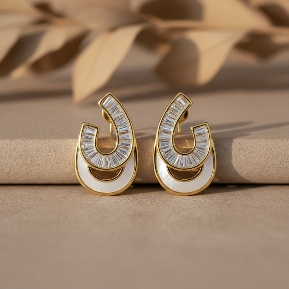 Zircon Arc Statement Earrings jewellery product view 1