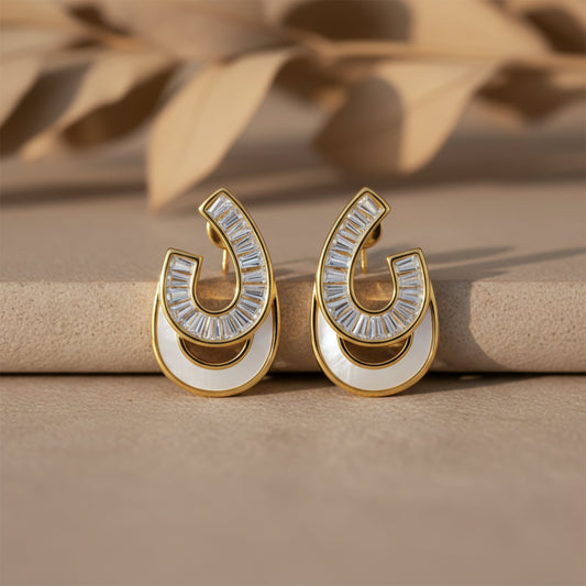 Zircon Arc Statement Earrings jewellery product view 1