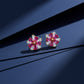 Crimson Flower Studs Earrings jewellery product view 5