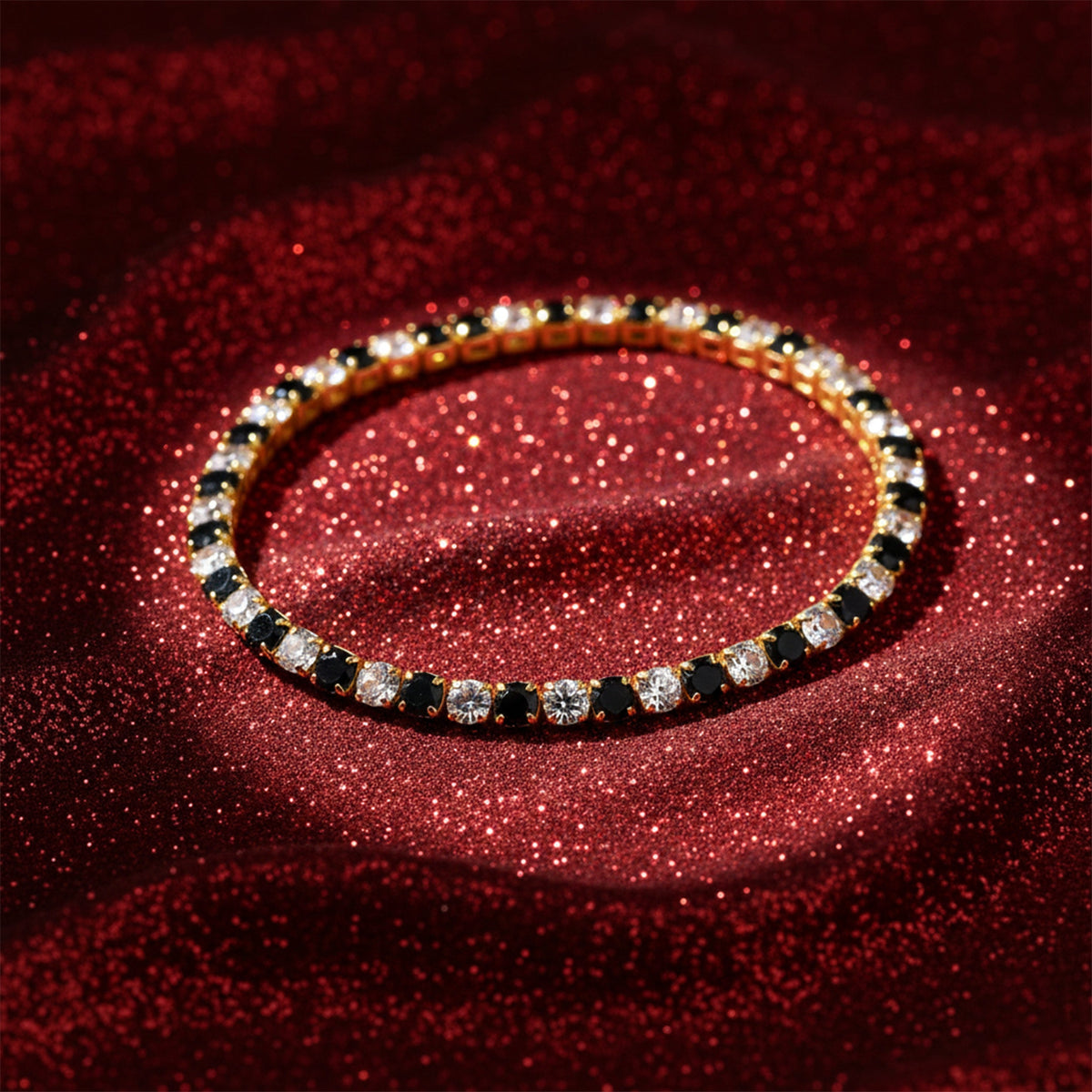 Black & Gold Imperial Tennis Bracelet jewellery product view 5