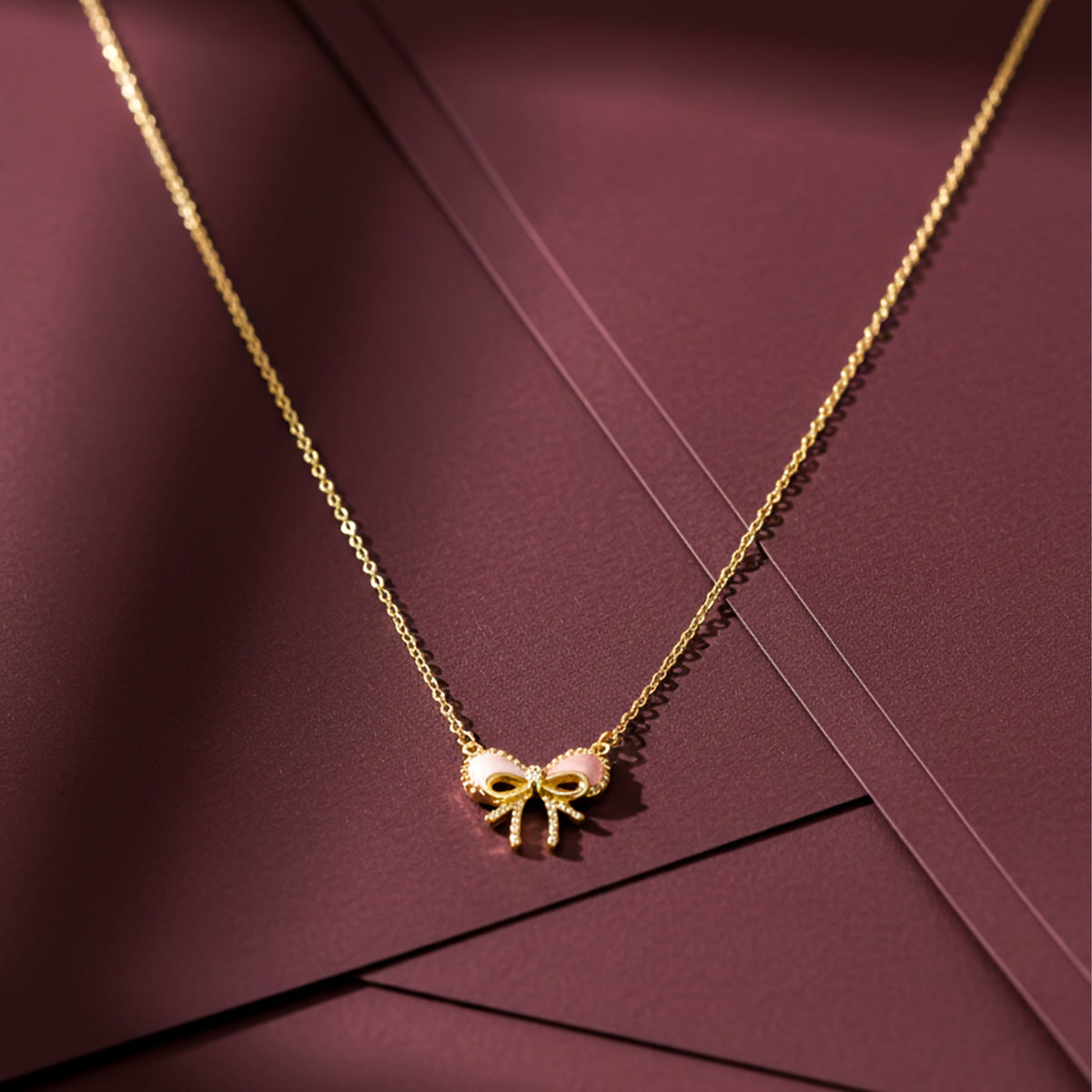Celestine Luxe Ribbon Pearl Necklace jewellery product view 6