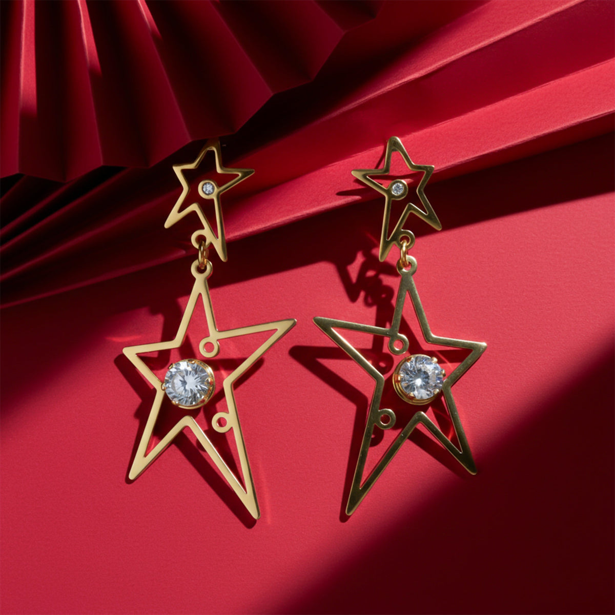 Galaxy Star Dangle Earrings jewellery product view 3