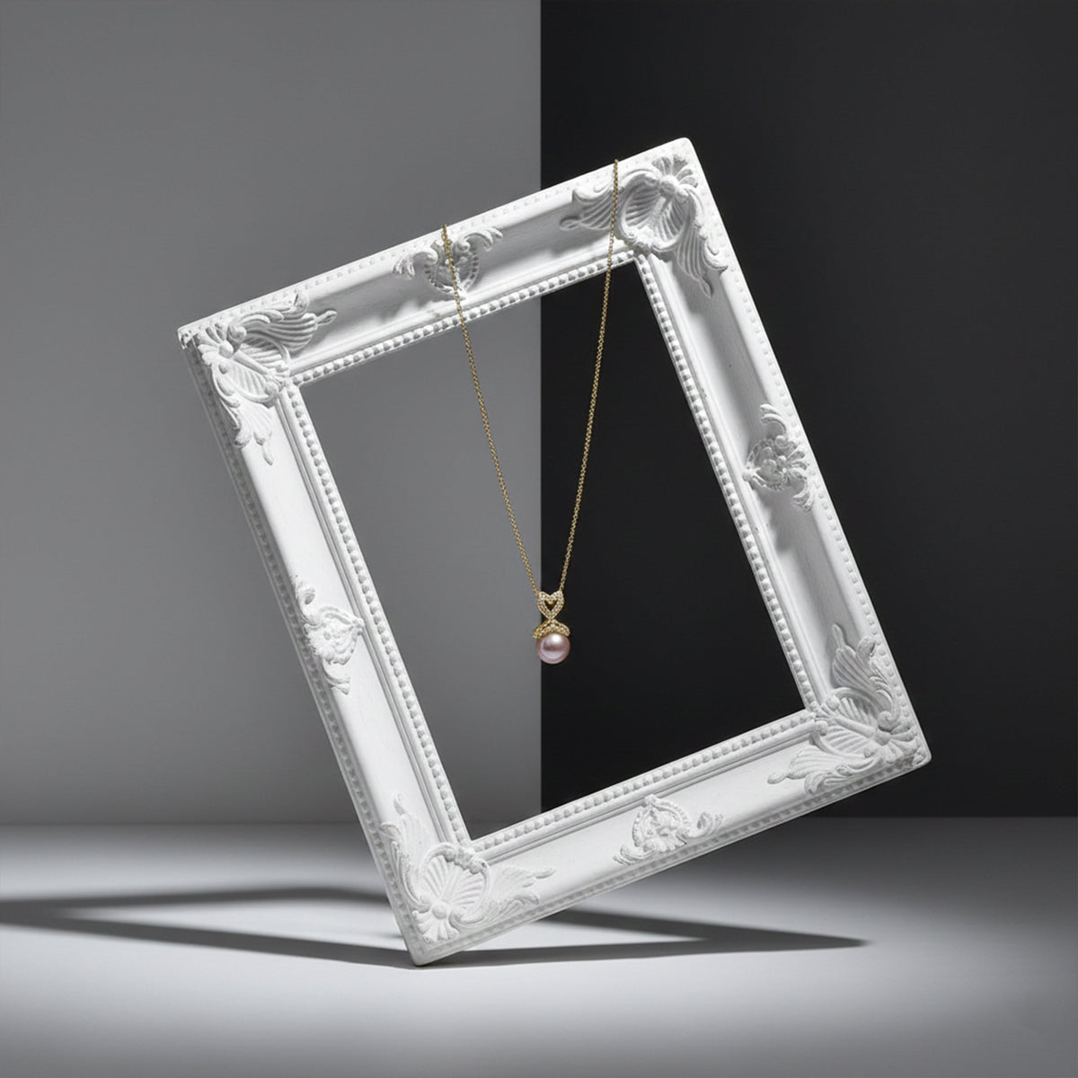 Amore Pearl Heart Necklace jewellery product view 6