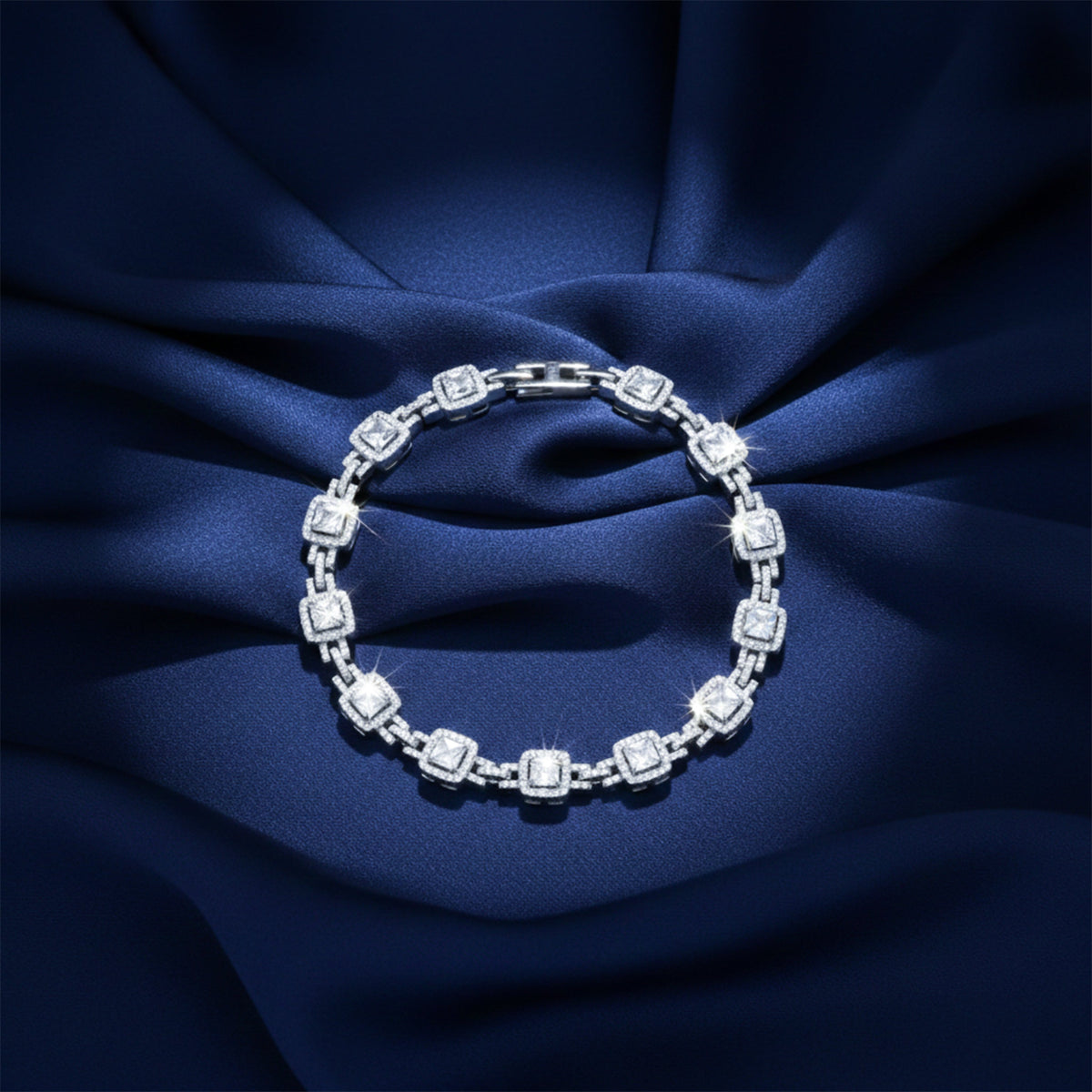 Diamond Square Luxe Tennis Bracelet jewellery product view 5