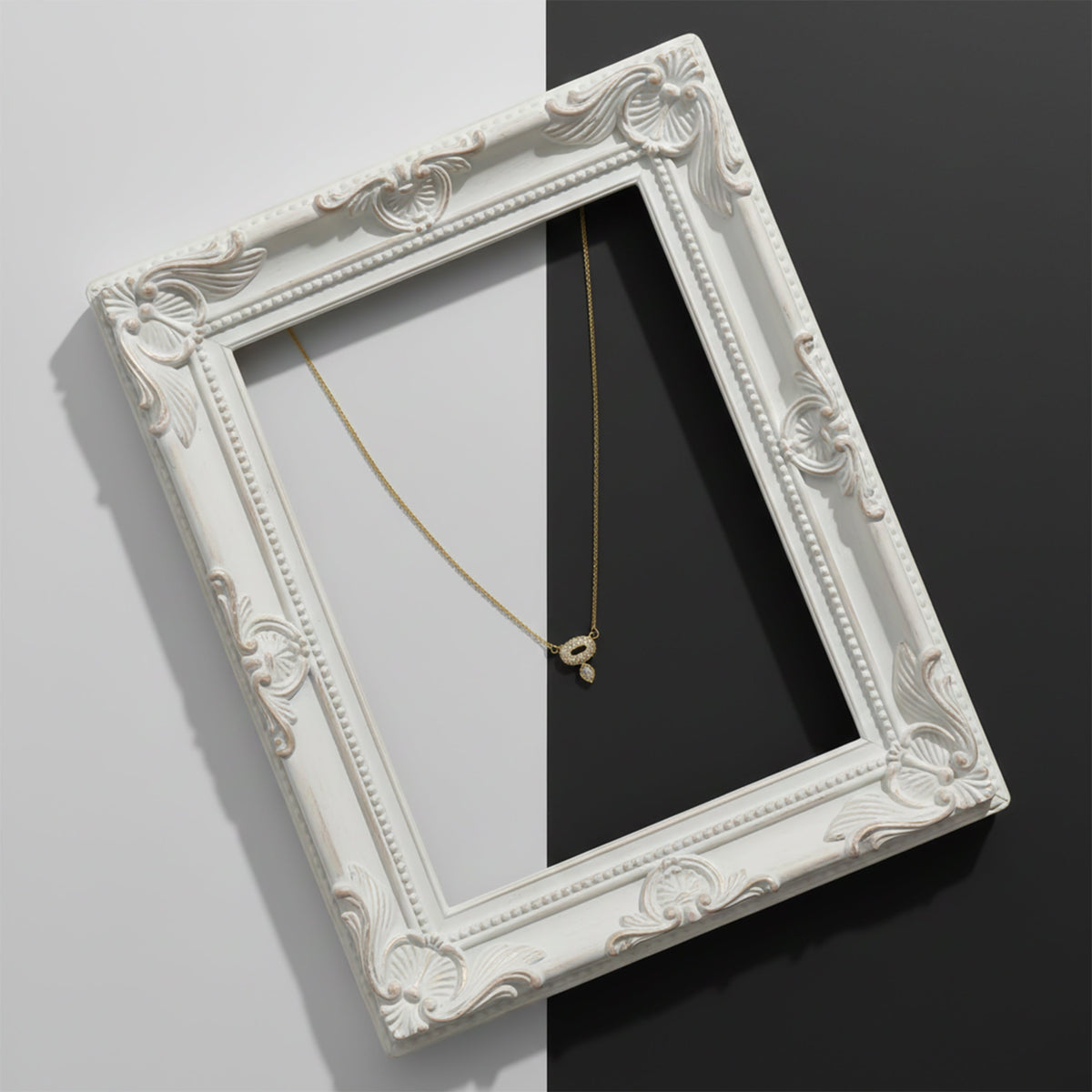 Luxury Halo Diamond Gold Necklace jewellery product view 6