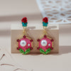 Rose Pearl Hexa Drops Earrings jewellery product view 1