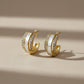 White Enamel Crystal Hoop Earrings jewellery product view 4