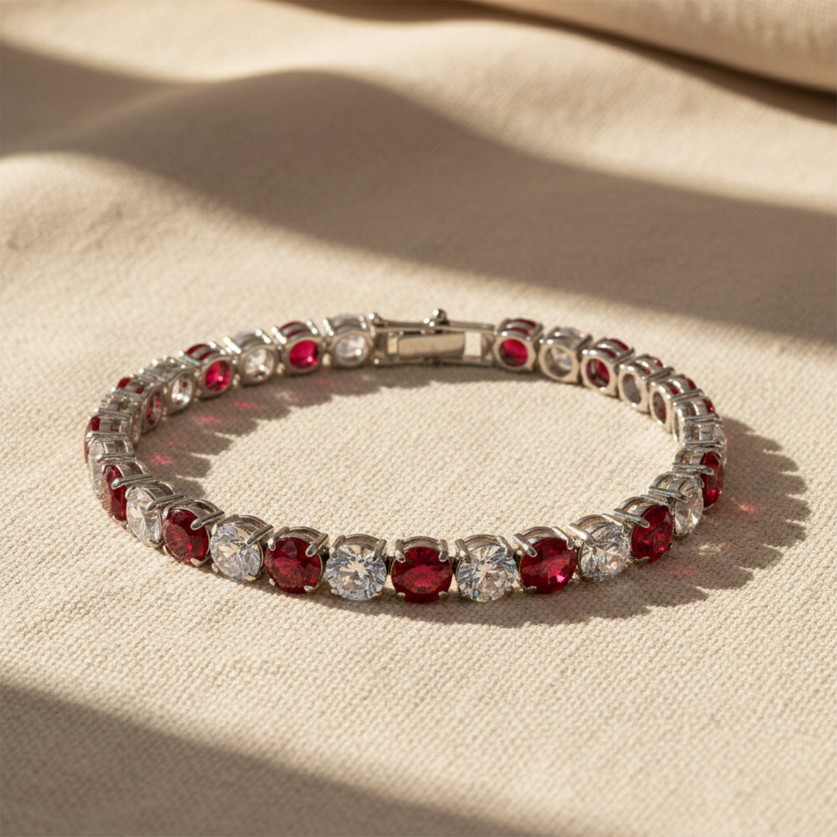 Crimson Royale Tennis Bracelet jewellery product view 5