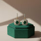 Classic Emerald Halo Gold Earrings jewellery product view 4