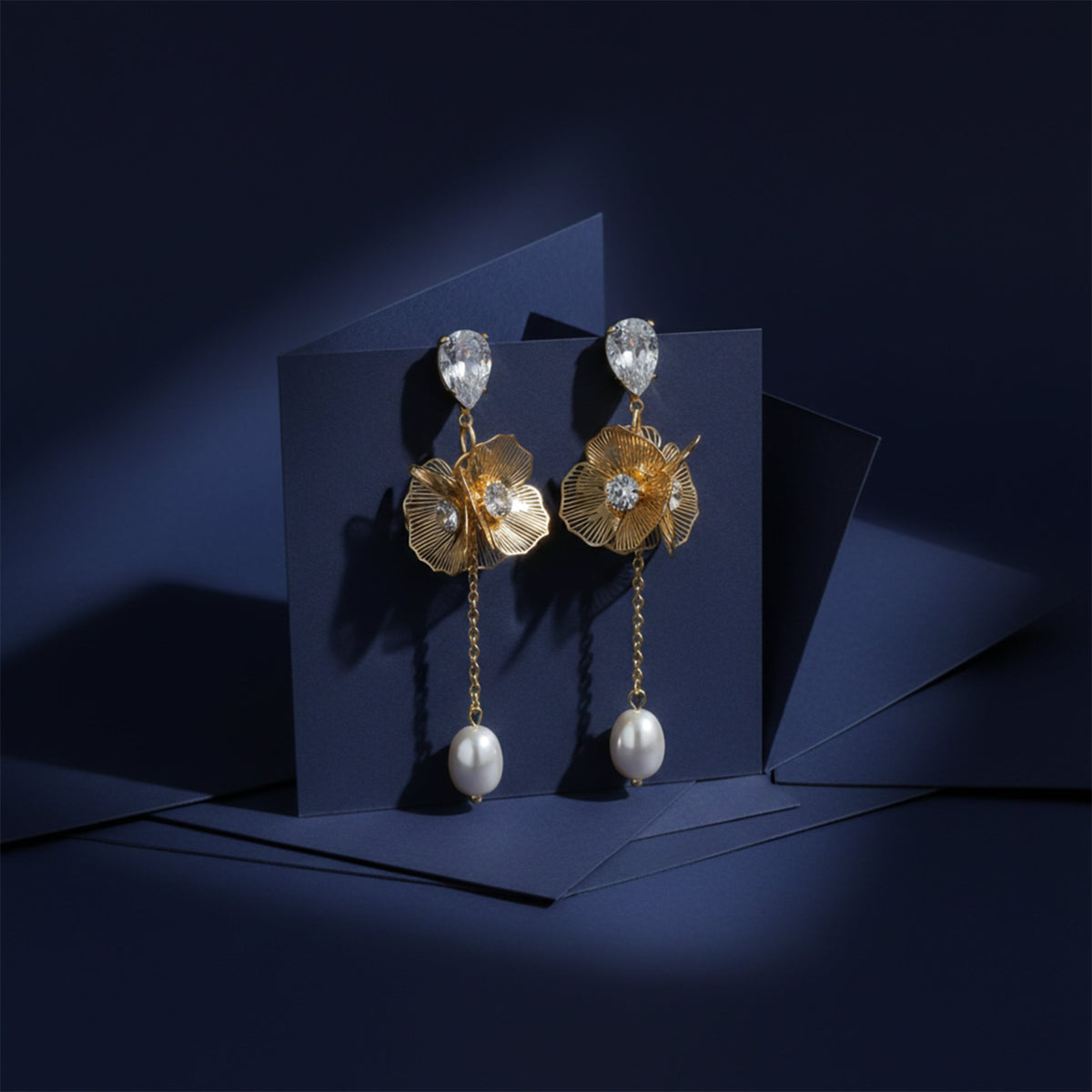 Ethereal Floral Drops Earrings jewellery product view 5