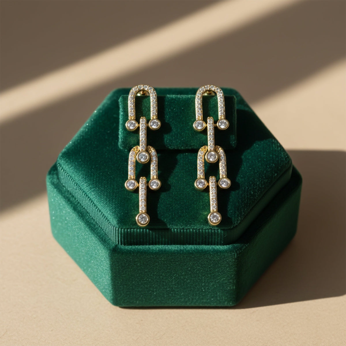 Elite Crystal Ladder Earrings jewellery product view 4