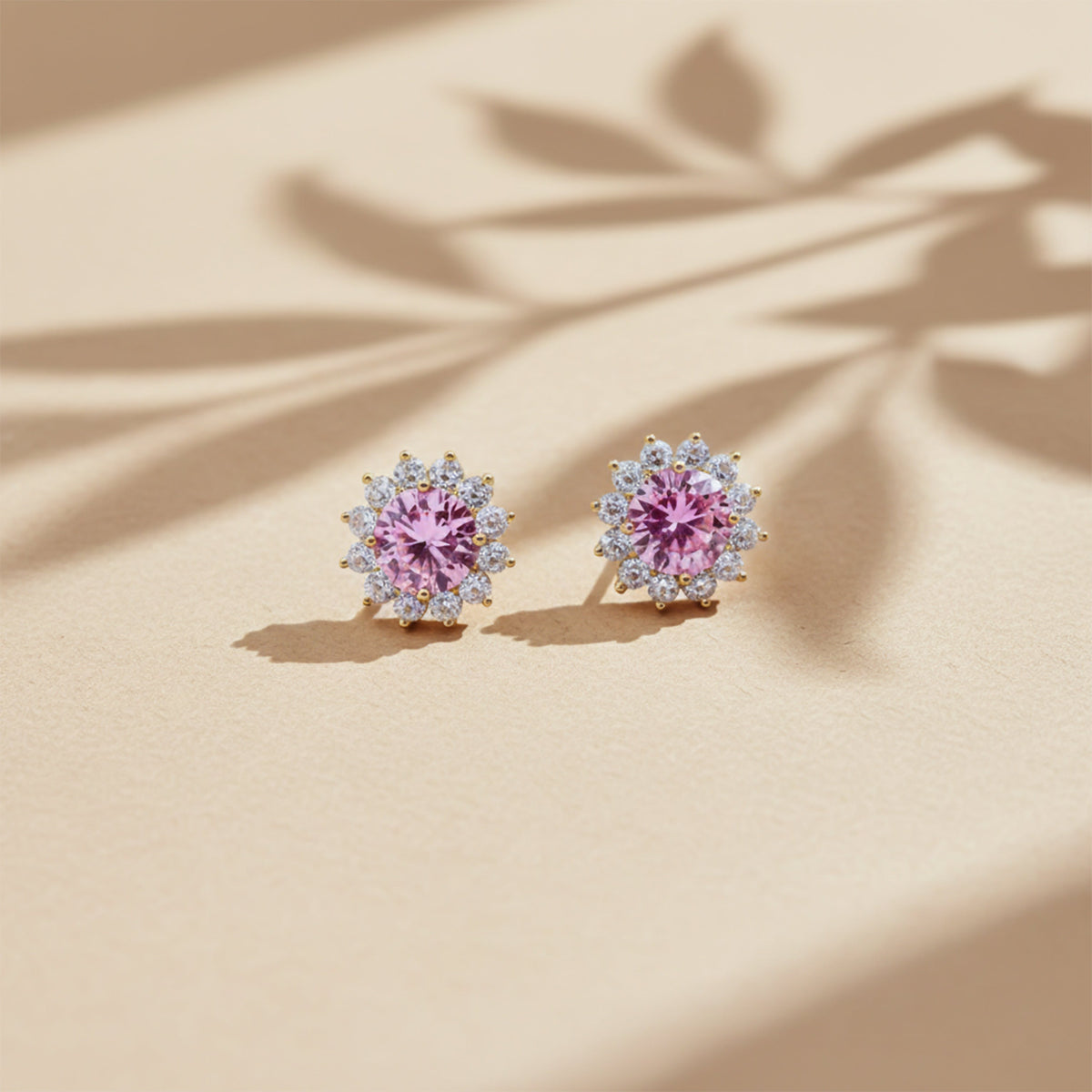 Rose Glow Floral Halo Earrings jewellery product view 5