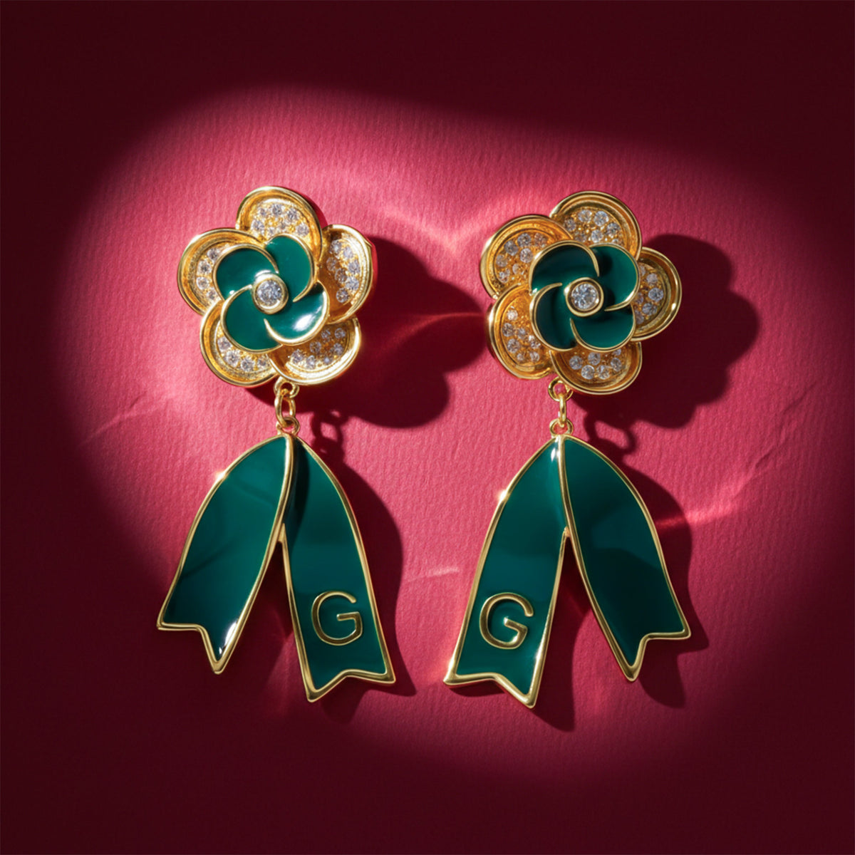 Luxury Bloom Floral Ribbon Earrings jewellery product view 4