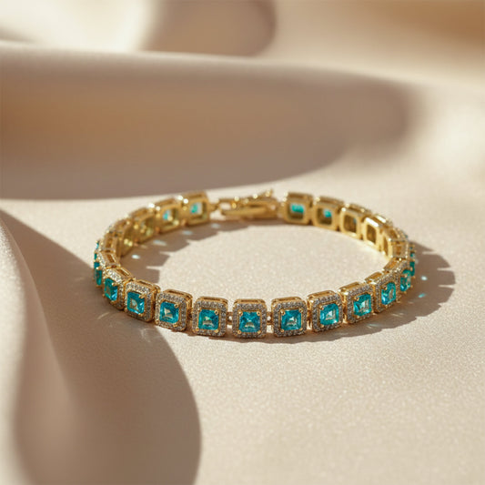 Turquoise Diamond Frame Bracelet jewellery product view 1