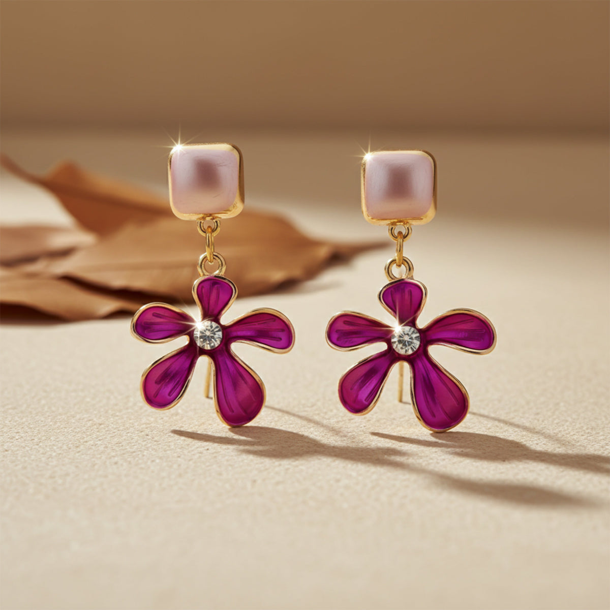 Blush Flower Chic Earrings jewellery product view 4