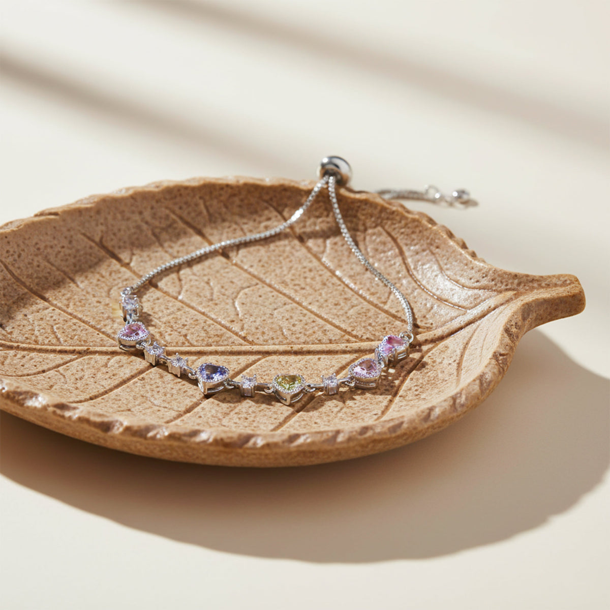 Aurielle Rainbow Heart Elegance Bracelet jewellery product view 3
