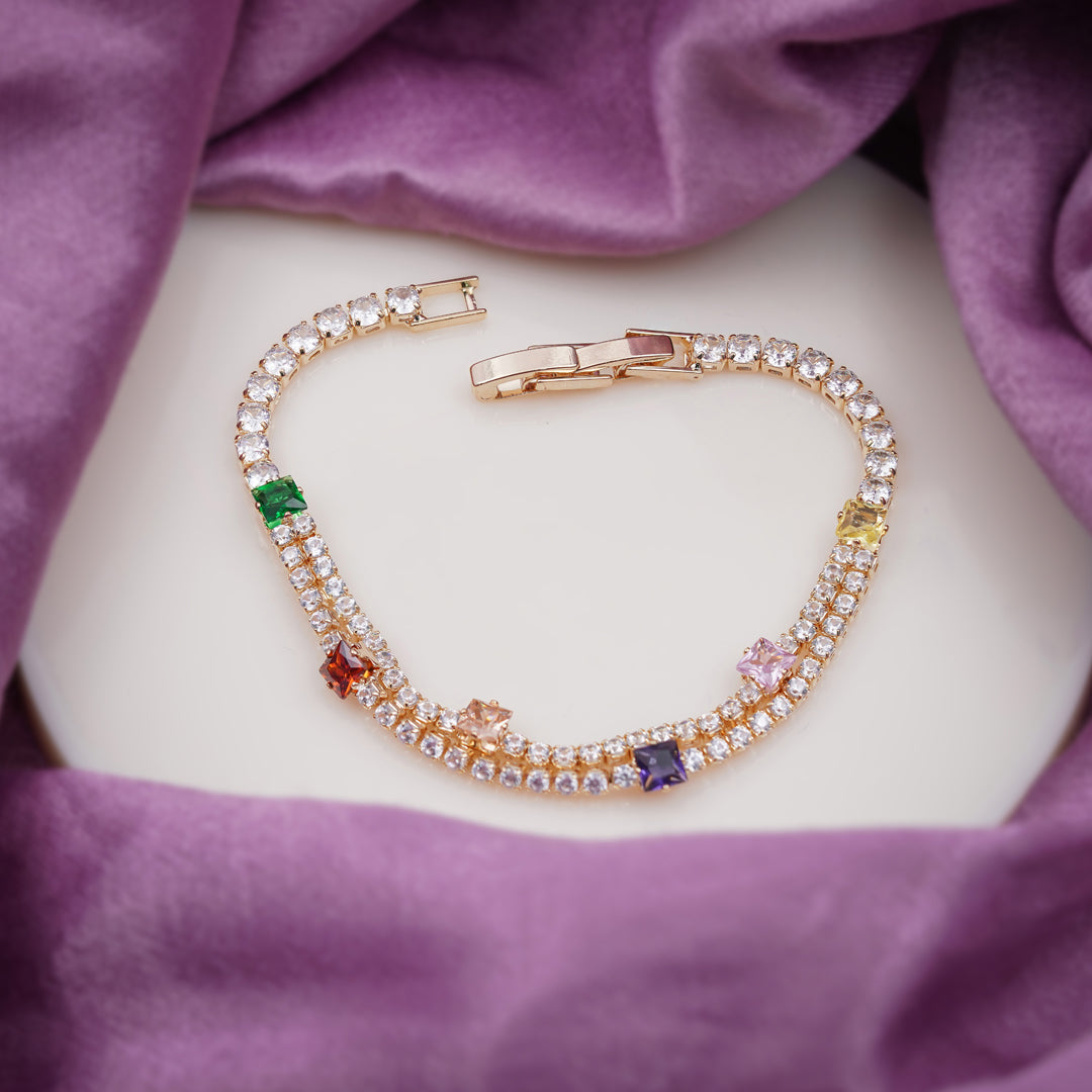 Luxury Rainbow Tennis Bracelet jewellery product view 4