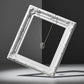 Elegant Silver Double Hoop Diamond Pendant Necklace jewellery product view 6