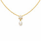 Floral Diamond Pearl Drop Gold Necklace jewellery product view 6