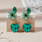 Green Luxe Floral Heart Earrings jewellery product view 5
