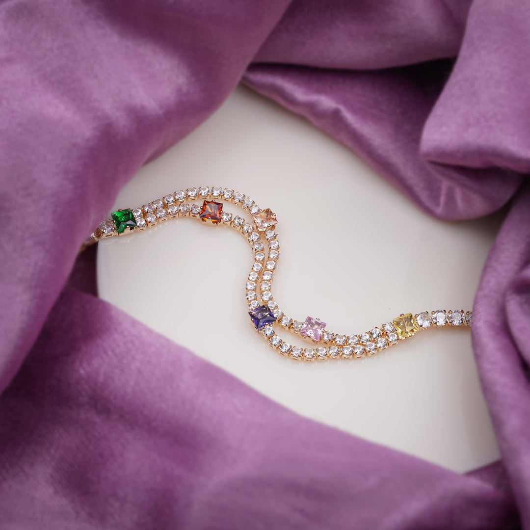 Luxury Rainbow Tennis Bracelet jewellery product view 6
