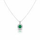 Aurielle Emerald Halo Diamond Necklace jewellery product view 5