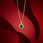 Aurielle Emerald Halo Diamond Necklace jewellery product view 3