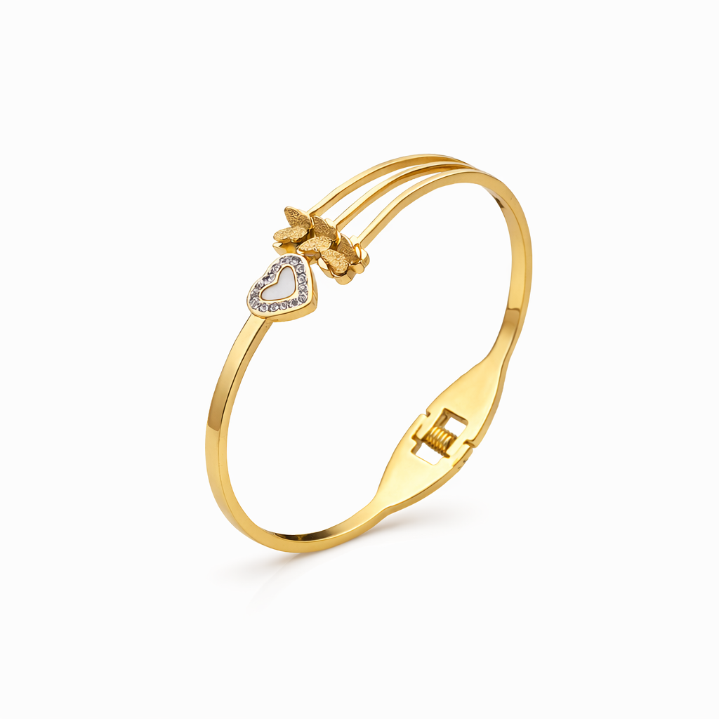 Divine Love Heart Gold Bracelet Kada jewellery product view 11