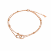 Interlocking Circle Rose Gold Anklet jewellery product view 1