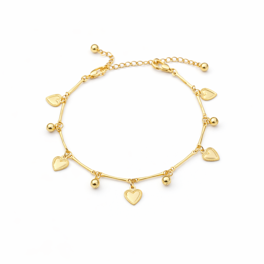 Signature Heart Charm Anklet jewellery product view 4
