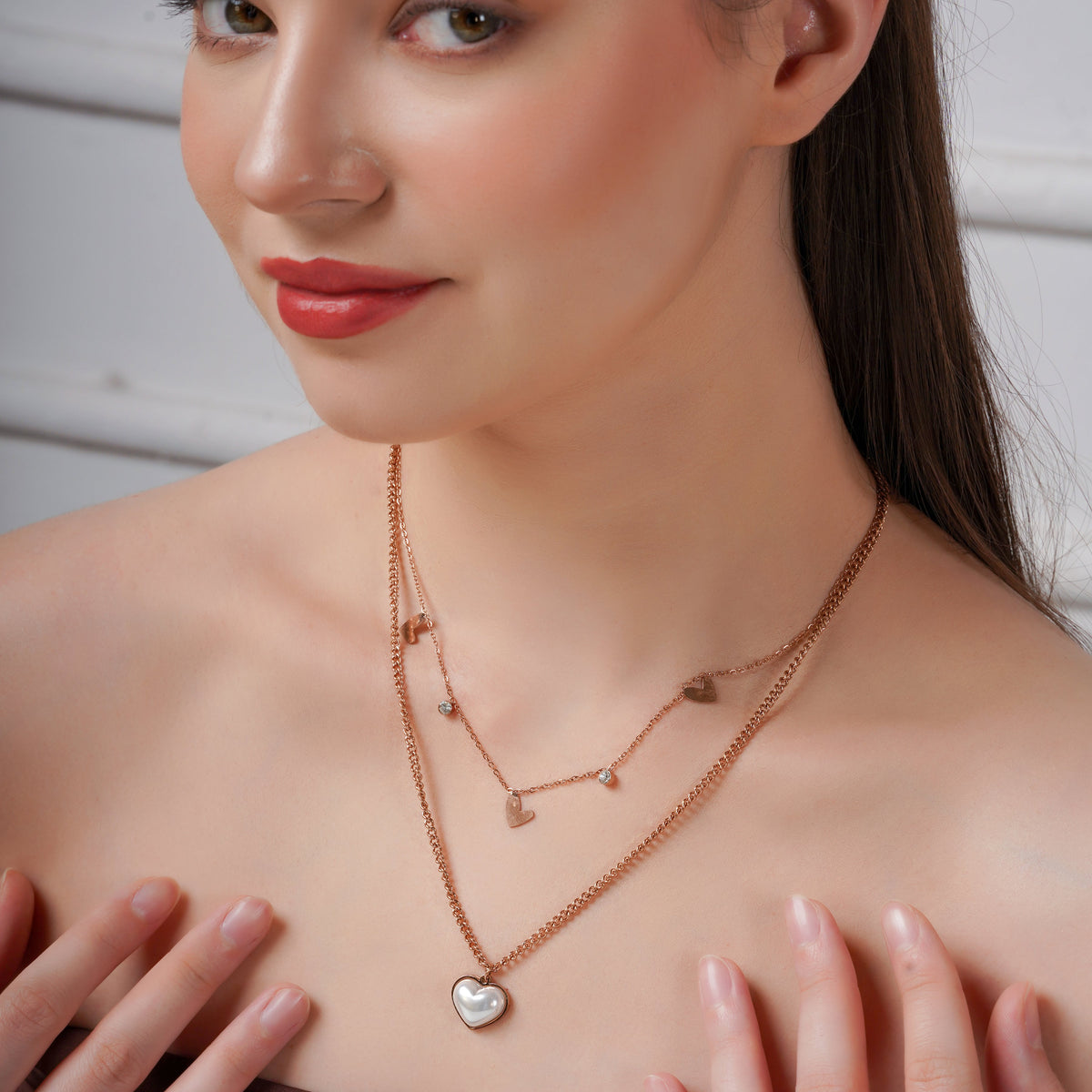Hearts in Harmony Dual Layer Necklace jewellery product view 1