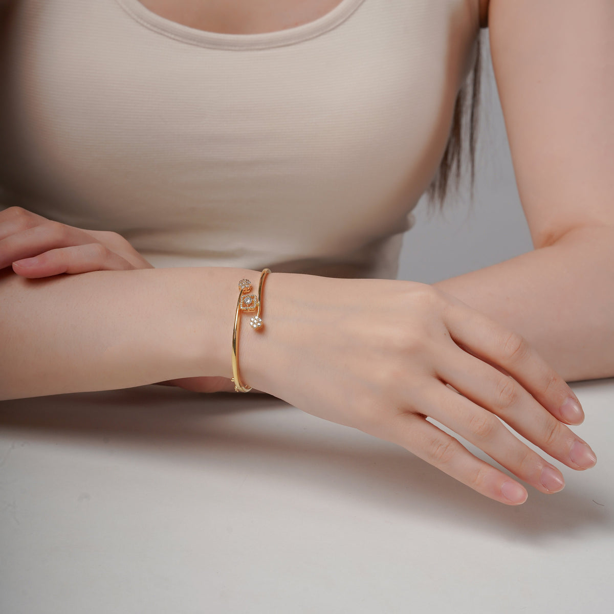 Aurora Spark Diamond Cuff Bracelet jewellery product view 4