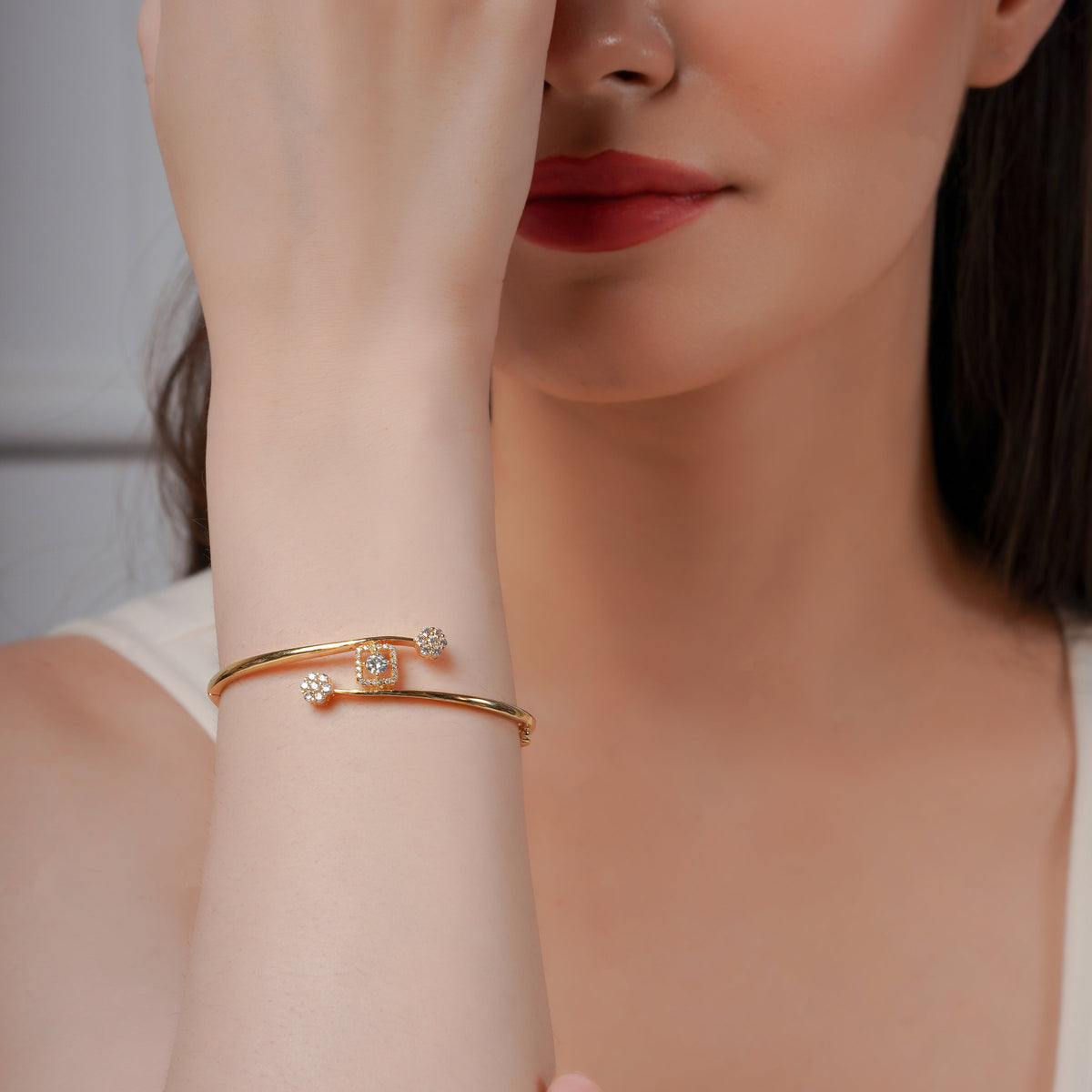Aurora Spark Diamond Cuff Bracelet jewellery product view 1