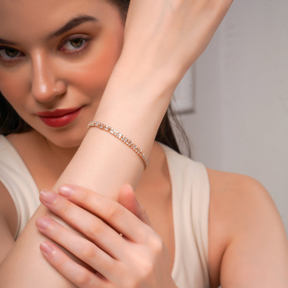 Baguette Diamond Tennis Bracelet jewellery product view 5