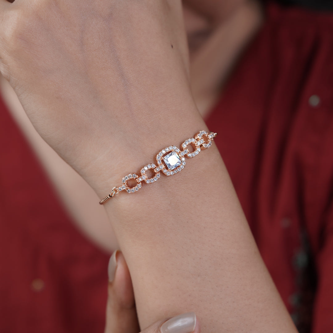 Cubic Zirconia Adjustable Slider Bracelet jewellery product view 5