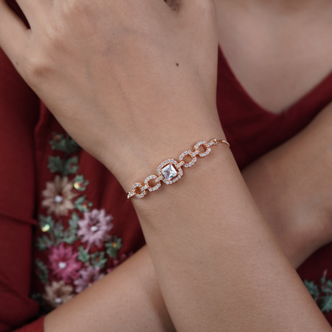 Cubic Zirconia Adjustable Slider Bracelet jewellery product view 6