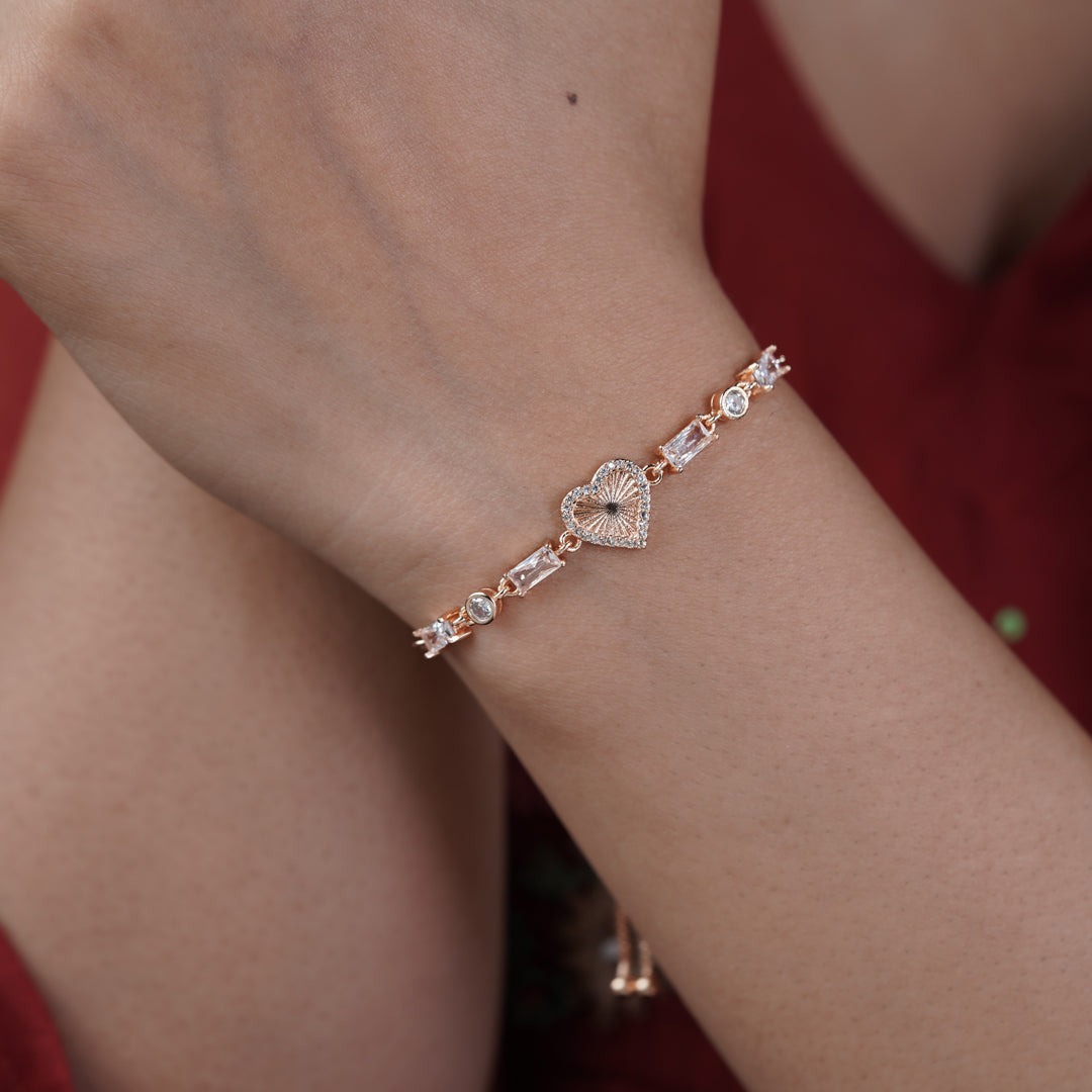 Zircon Heart Slider Bracelet jewellery product view 7