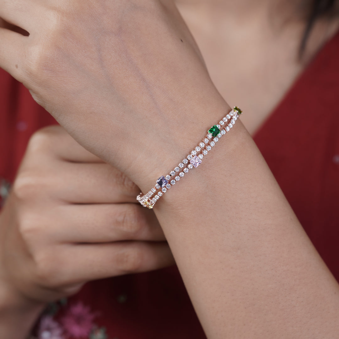 Luxury Rainbow Tennis Bracelet jewellery product view 9