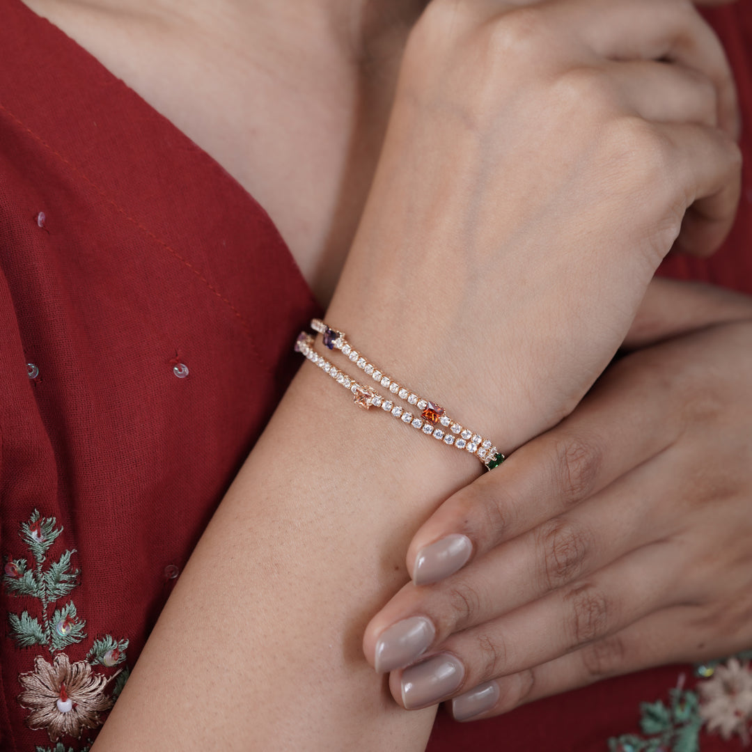 Luxe Square Stone Tennis Bracelet jewellery product view 8