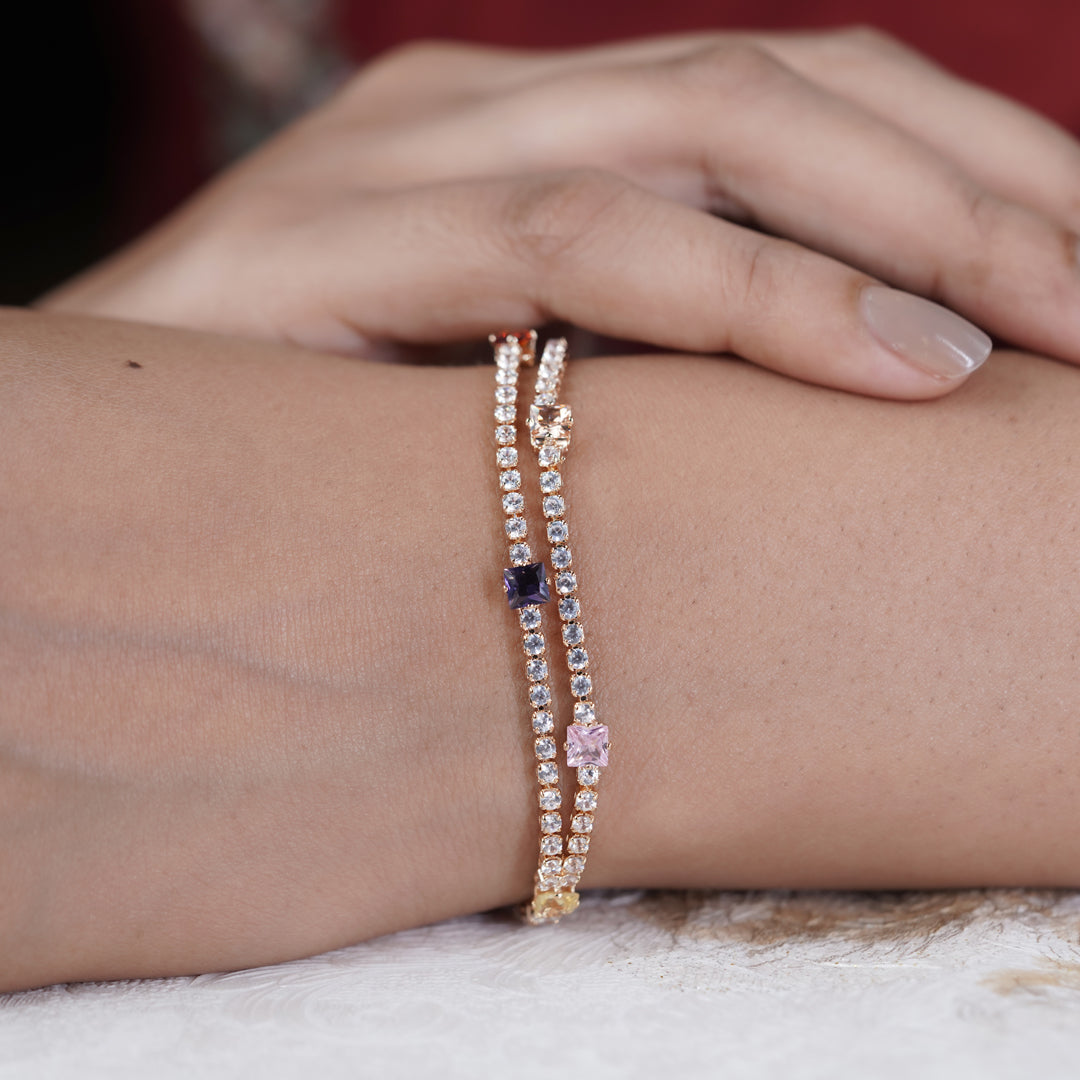 Luxe Square Stone Tennis Bracelet jewellery product view 10