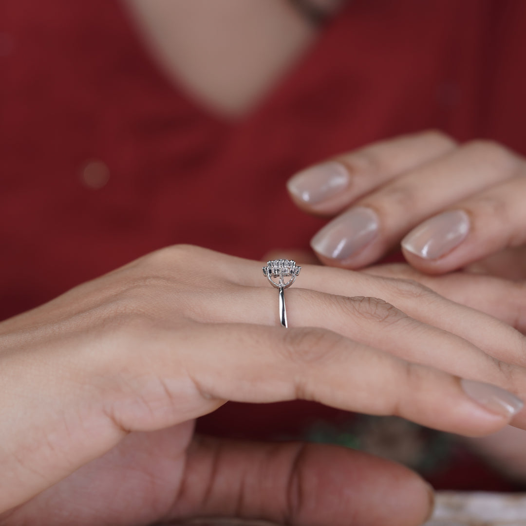 Eterna Flower Diamond Halo Ring jewellery product view 9